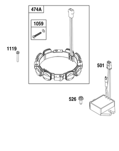 Alternator Group Diagram and Parts List for 356777-0147-B5 200000 - 399999 Briggs and Stratton Engine